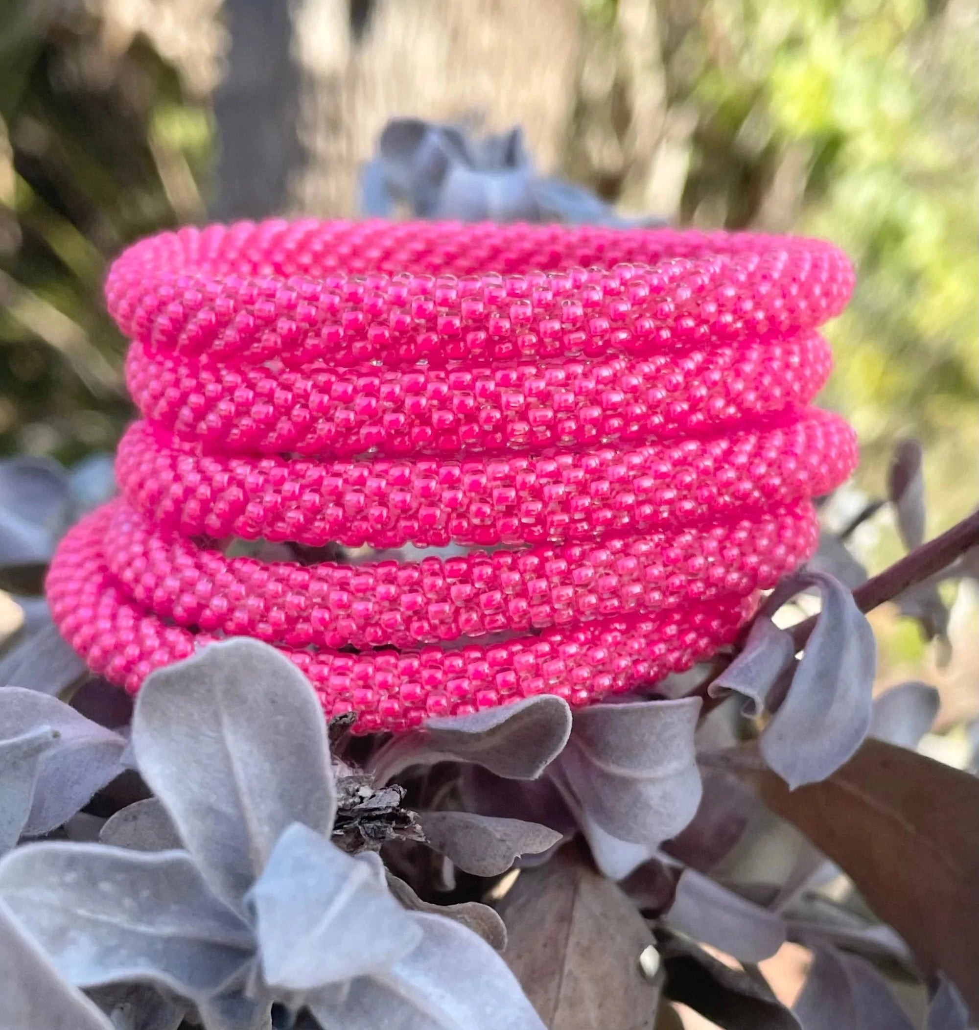 Sashka Co. Kids Bracelet Bright Pink French Rose Bracelet - Kids