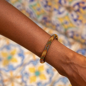 Sashka Co. Kids Bracelet Bronze, Burnt Orange, Mixed Iridescent Adventurous Bracelet - Kids
