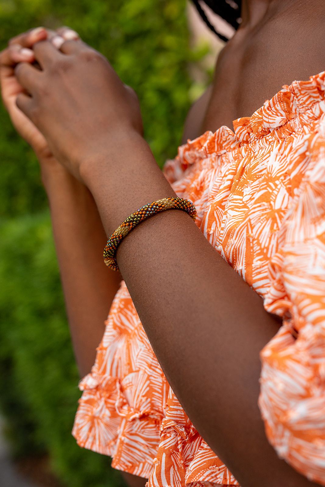 Sashka Co. Kids Bracelet Bronze, Burnt Orange, Mixed Iridescent Adventurous Bracelet - Kids