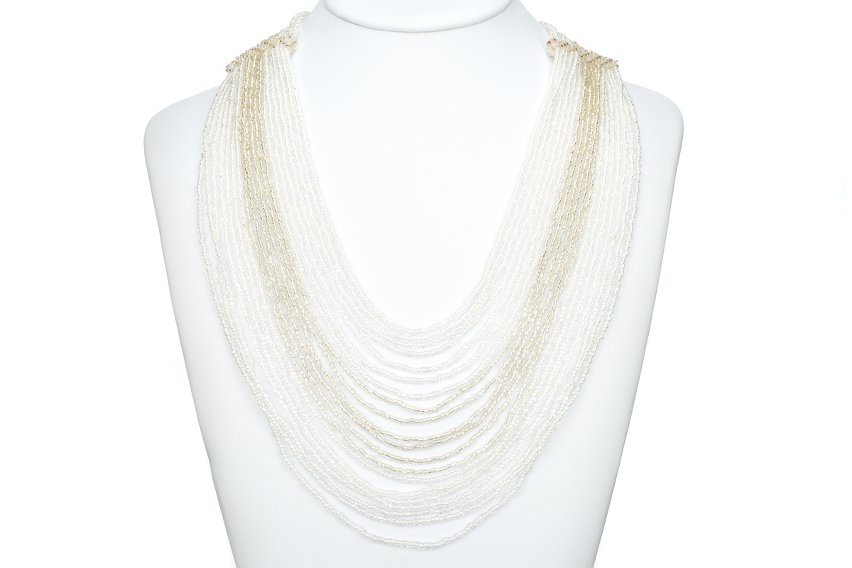 Sashka Co. Necklace Clear Glass Beads Clear Glass Beaded Necklace