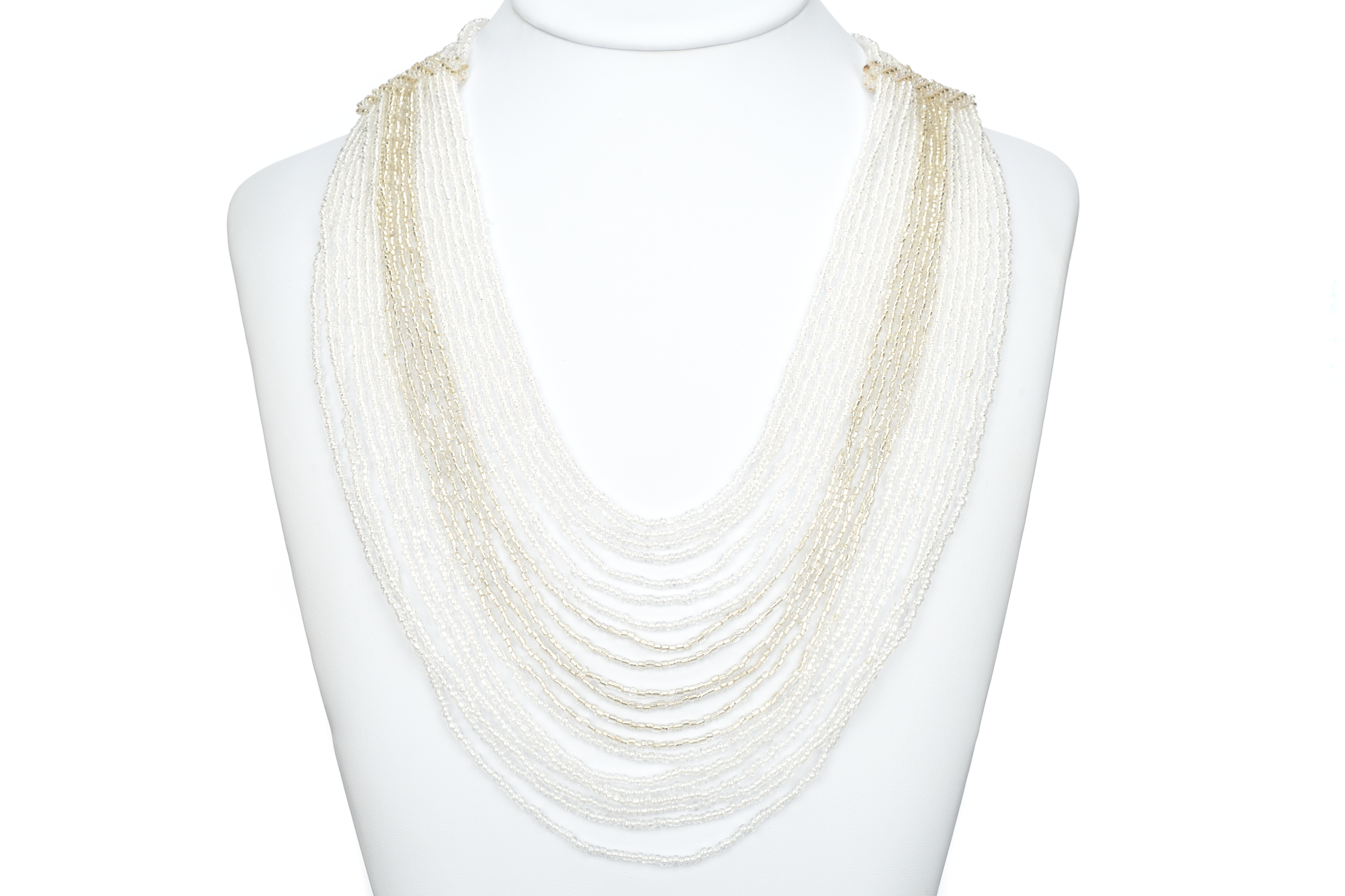 Sashka Co. Necklace Clear Glass Beads Clear Glass Beaded Necklace