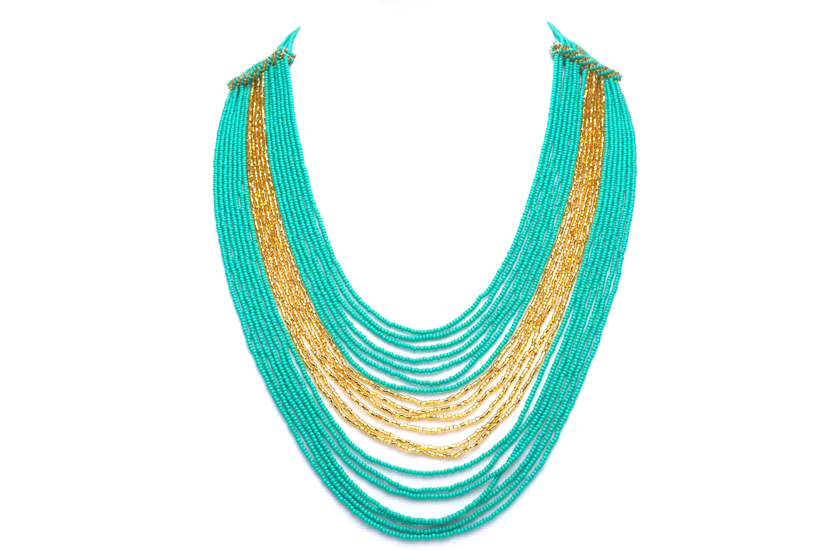 Sashka Co. Necklace Turquoise/Gold Turquoise Necklace