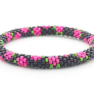 Handmade glass bead bracelet from Nepal, featuring a roll design. Also known as a beaded bracelet, seed bead bracelet, beach glass bracelet, or sea glass bracelet