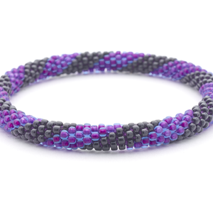 Handmade glass bead bracelet from Nepal, featuring a roll design. Also known as a beaded bracelet, seed bead bracelet, beach glass bracelet, or sea glass bracelet