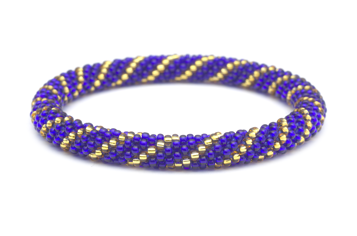 Handmade glass bead bracelet from Nepal, featuring a roll design. Also known as a beaded bracelet, seed bead bracelet, beach glass bracelet, or sea glass bracelet.