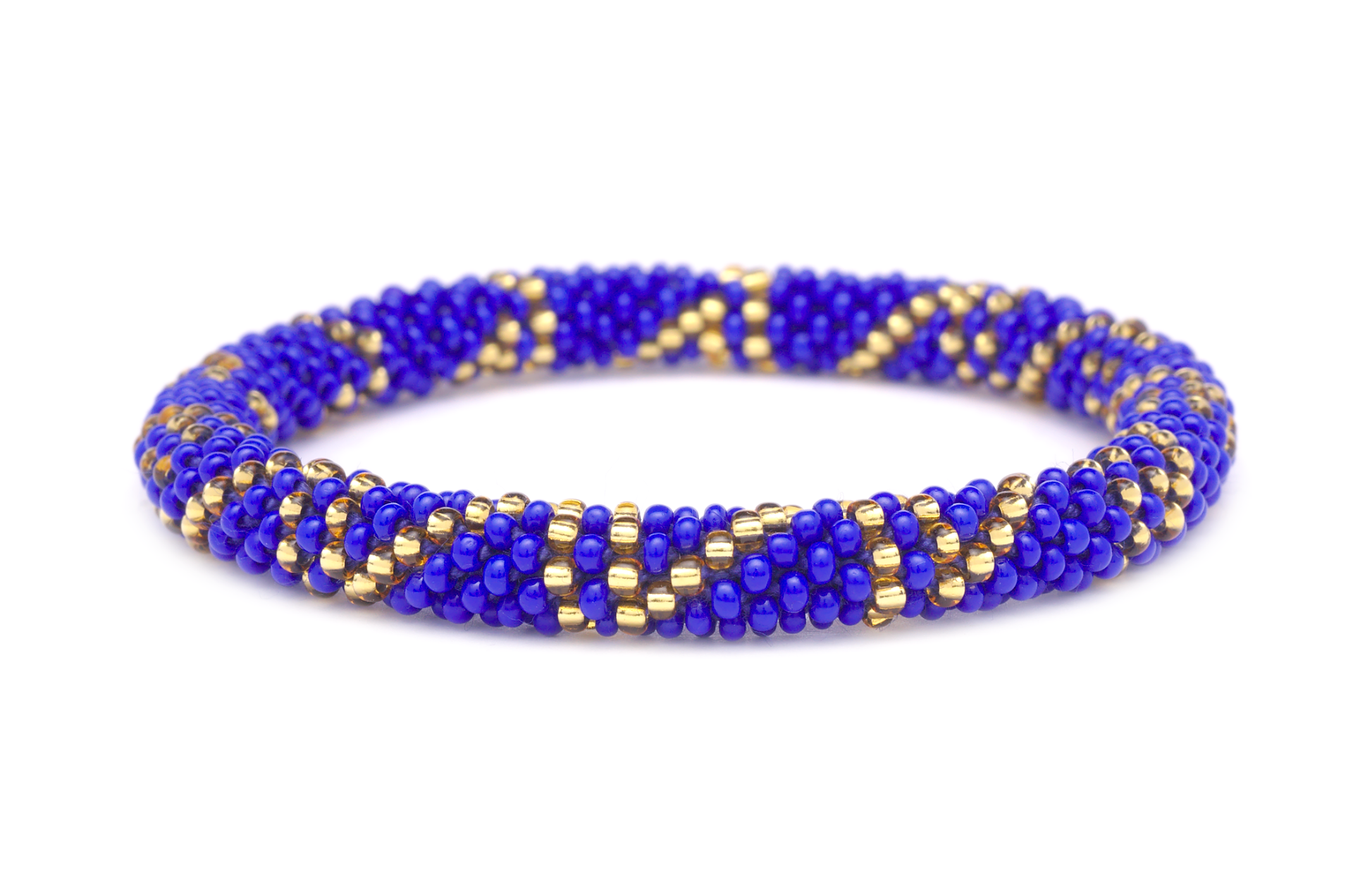 Handmade glass bead bracelet from Nepal, featuring a roll design. Also known as a beaded bracelet, seed bead bracelet, beach glass bracelet, or sea glass bracelet.