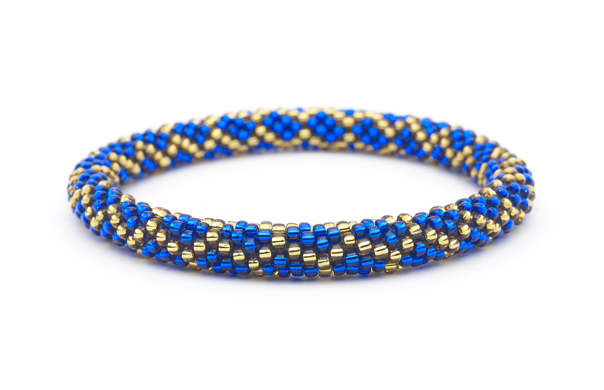 Handmade glass bead bracelet from Nepal, featuring a roll design. Also known as a beaded bracelet, seed bead bracelet, beach glass bracelet, or sea glass bracelet.