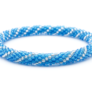 Handmade glass bead bracelet from Nepal, featuring a roll design. Also known as a beaded bracelet, seed bead bracelet, beach glass bracelet, or sea glass bracelet.