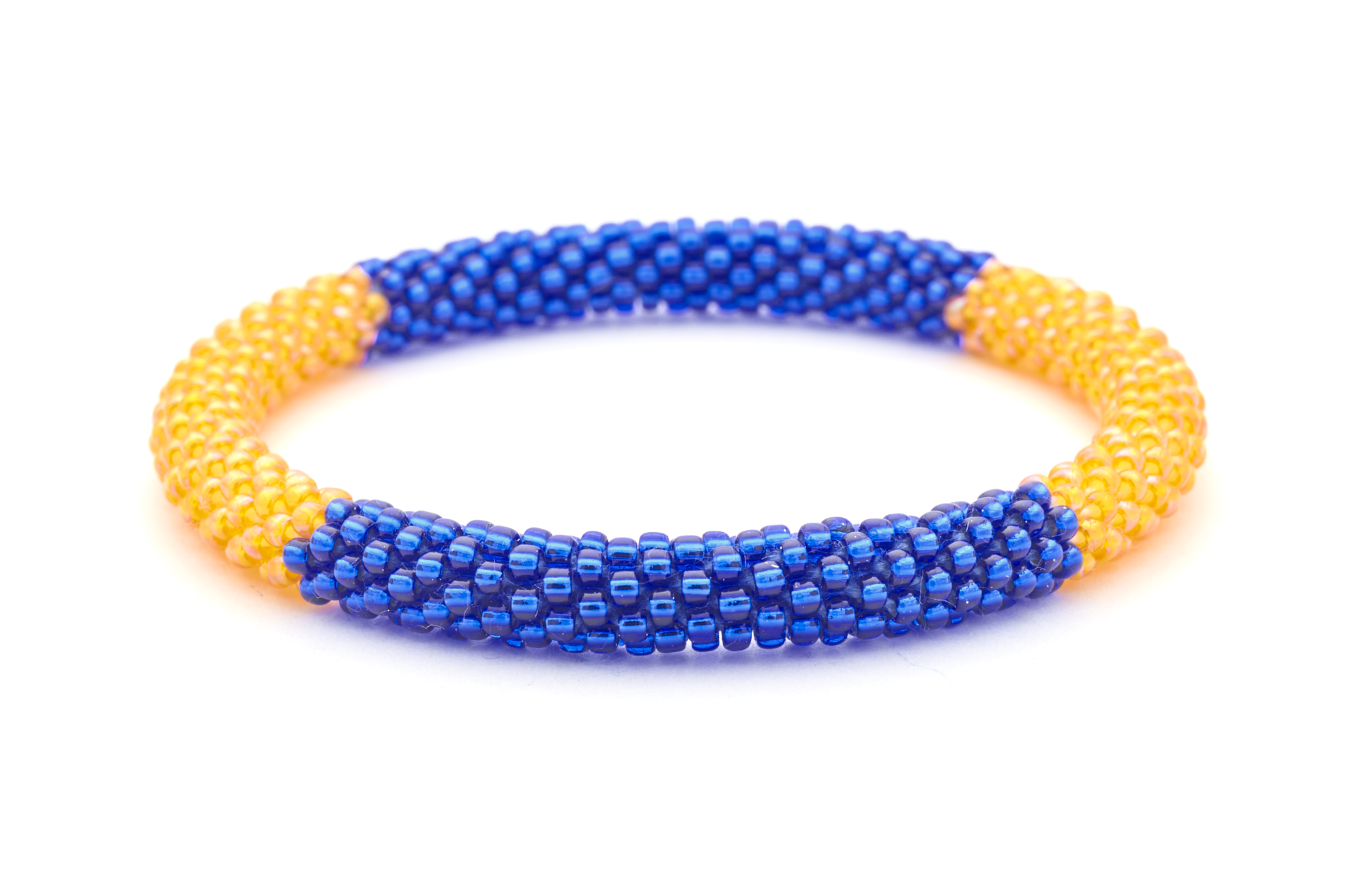 Handmade glass bead bracelet from Nepal, featuring a roll design. Also known as a beaded bracelet, seed bead bracelet, beach glass bracelet, or sea glass bracelet