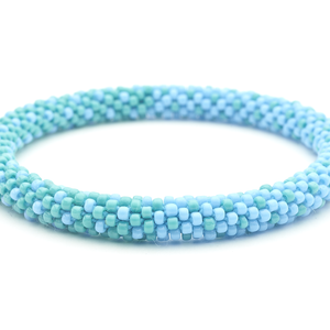 Handmade glass bead bracelet from Nepal, featuring a roll design. Also known as a beaded bracelet, seed bead bracelet, beach glass bracelet, or sea glass bracelet