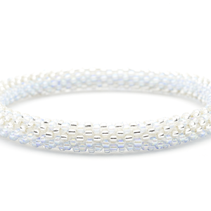 Handmade glass bead bracelet from Nepal, featuring a roll design. Also known as a beaded bracelet, seed bead bracelet, beach glass bracelet, or sea glass bracelet.