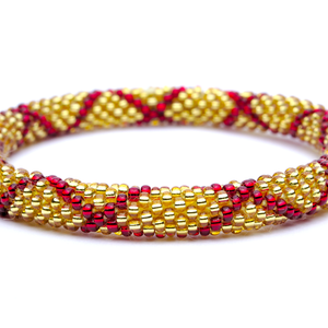 Handmade glass bead bracelet from Nepal, featuring a roll design. Also known as a beaded bracelet, seed bead bracelet, beach glass bracelet, or sea glass bracelet.