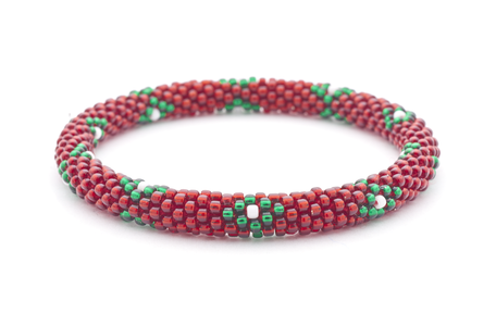 Handmade glass bead bracelet from Nepal, featuring a roll design. Also known as a beaded bracelet, seed bead bracelet, beach glass bracelet, or sea glass bracelet