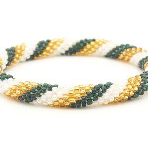 Handmade glass bead bracelet from Nepal, featuring a roll design. Also known as a beaded bracelet, seed bead bracelet, beach glass bracelet, or sea glass bracelet.