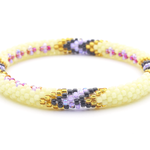 Handmade glass bead bracelet from Nepal, featuring a roll design. Also known as a beaded bracelet, seed bead bracelet, beach glass bracelet, or sea glass bracelet