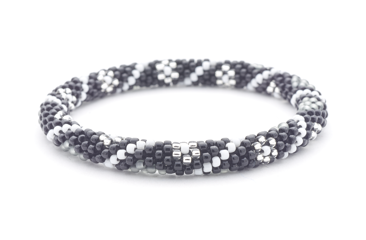 Handmade glass bead bracelet from Nepal, featuring a roll design. Also known as a beaded bracelet, seed bead bracelet, beach glass bracelet, or sea glass bracelet