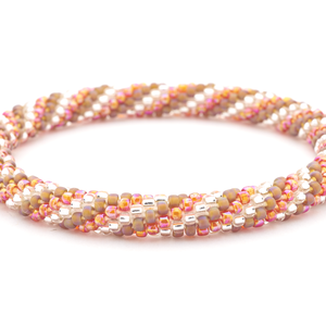 Handmade glass bead bracelet from Nepal, featuring a roll design. Also known as a beaded bracelet, seed bead bracelet, beach glass bracelet, or sea glass bracelet