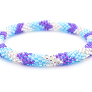 Handmade glass bead bracelet from Nepal, featuring a roll design. Also known as a beaded bracelet, seed bead bracelet, beach glass bracelet, or sea glass bracelet