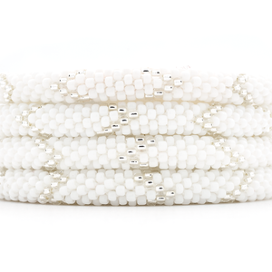 Handmade glass bead bracelet from Nepal, featuring a roll design. Also known as a beaded bracelet, seed bead bracelet, beach glass bracelet, or sea glass bracelet