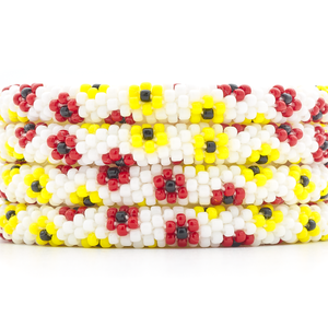 Handmade glass bead bracelet from Nepal, featuring a roll design. Also known as a beaded bracelet, seed bead bracelet, beach glass bracelet, or sea glass bracelet