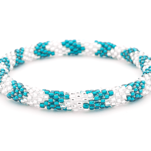 Handmade glass bead bracelet from Nepal, featuring a roll design. Also known as a beaded bracelet, seed bead bracelet, beach glass bracelet, or sea glass bracelet