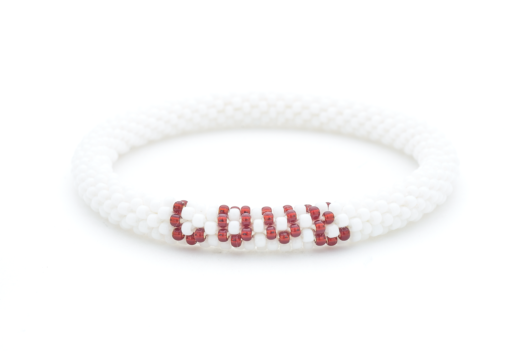 Handmade glass bead bracelet from Nepal, featuring a roll design. Also known as a beaded bracelet, seed bead bracelet, beach glass bracelet, or sea glass bracelet