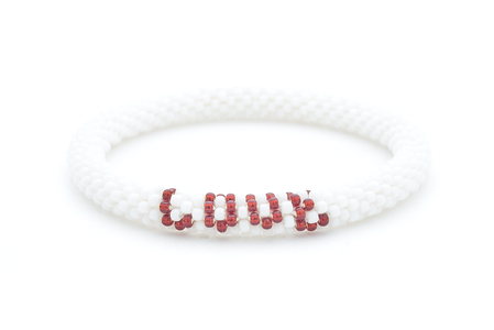 Handmade glass bead bracelet from Nepal, featuring a roll design. Also known as a beaded bracelet, seed bead bracelet, beach glass bracelet, or sea glass bracelet