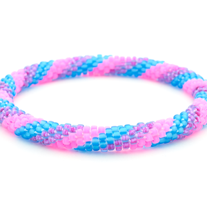 Handmade glass bead bracelet from Nepal, featuring a roll design. Also known as a beaded bracelet, seed bead bracelet, beach glass bracelet, or sea glass bracelet