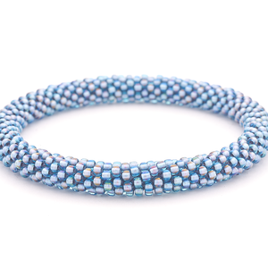 Handmade glass bead bracelet from Nepal, featuring a roll design. Also known as a beaded bracelet, seed bead bracelet, beach glass bracelet, or sea glass bracelet