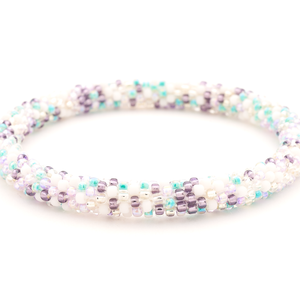 Handmade glass bead bracelet from Nepal, featuring a roll design. Also known as a beaded bracelet, seed bead bracelet, beach glass bracelet, or sea glass bracelet