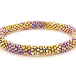 Handmade glass bead bracelet from Nepal, featuring a roll design. Also known as a beaded bracelet, seed bead bracelet, beach glass bracelet, or sea glass bracelet
