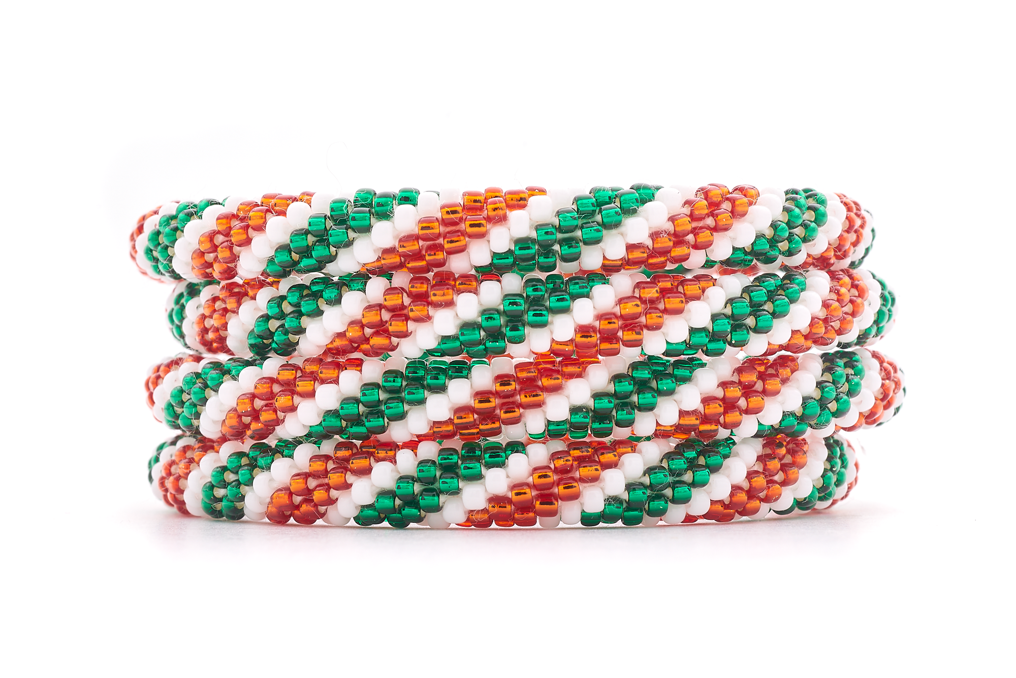 Handmade glass bead bracelet from Nepal, featuring a roll design. Also known as a beaded bracelet, seed bead bracelet, beach glass bracelet, or sea glass bracelet
