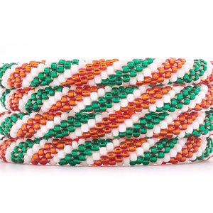 Handmade glass bead bracelet from Nepal, featuring a roll design. Also known as a beaded bracelet, seed bead bracelet, beach glass bracelet, or sea glass bracelet