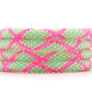 Handmade glass bead bracelet from Nepal, featuring a roll design. Also known as a beaded bracelet, seed bead bracelet, beach glass bracelet, or sea glass bracelet