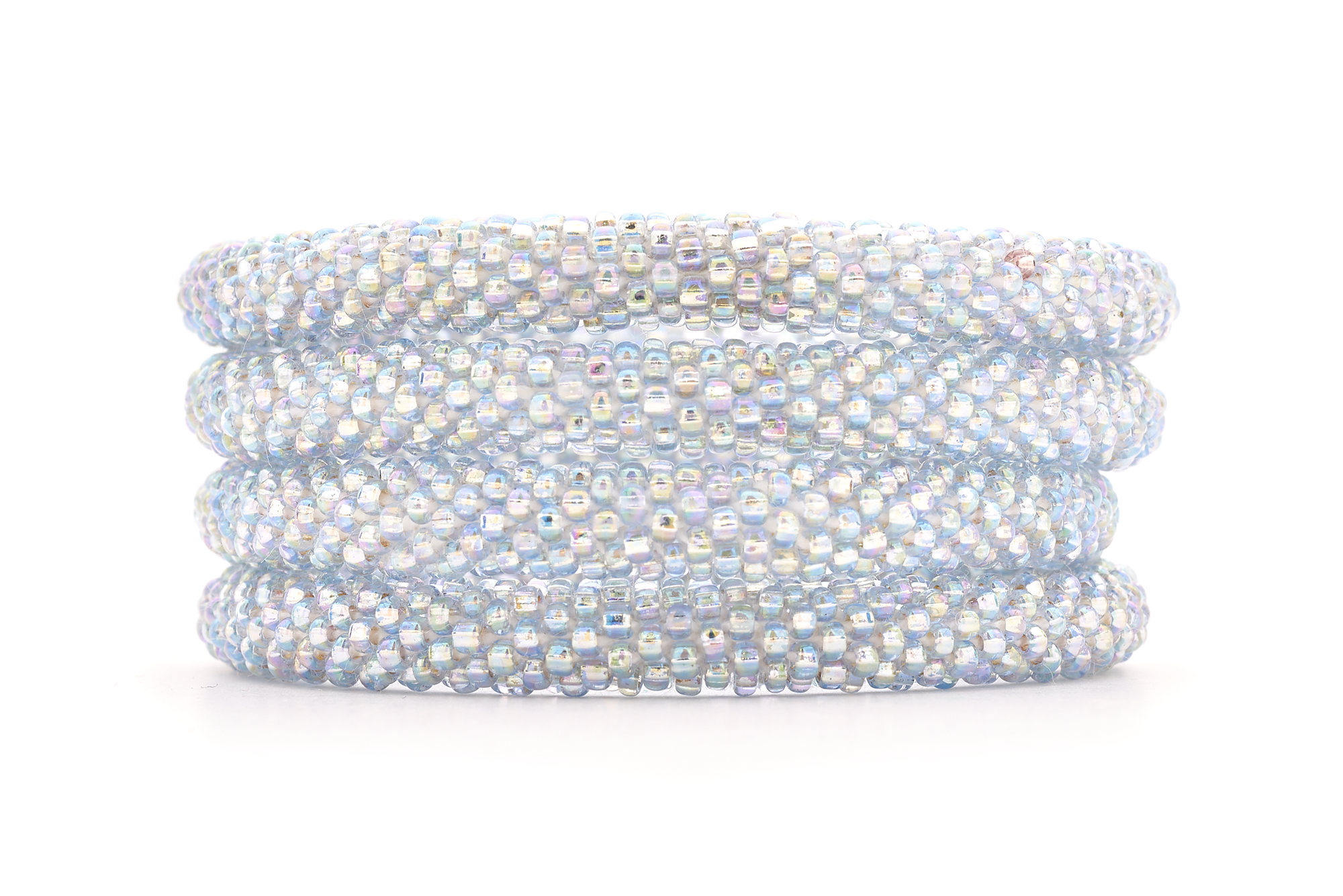 Handmade glass bead bracelet from Nepal, featuring a roll design. Also known as a beaded bracelet, seed bead bracelet, beach glass bracelet, or sea glass bracelet