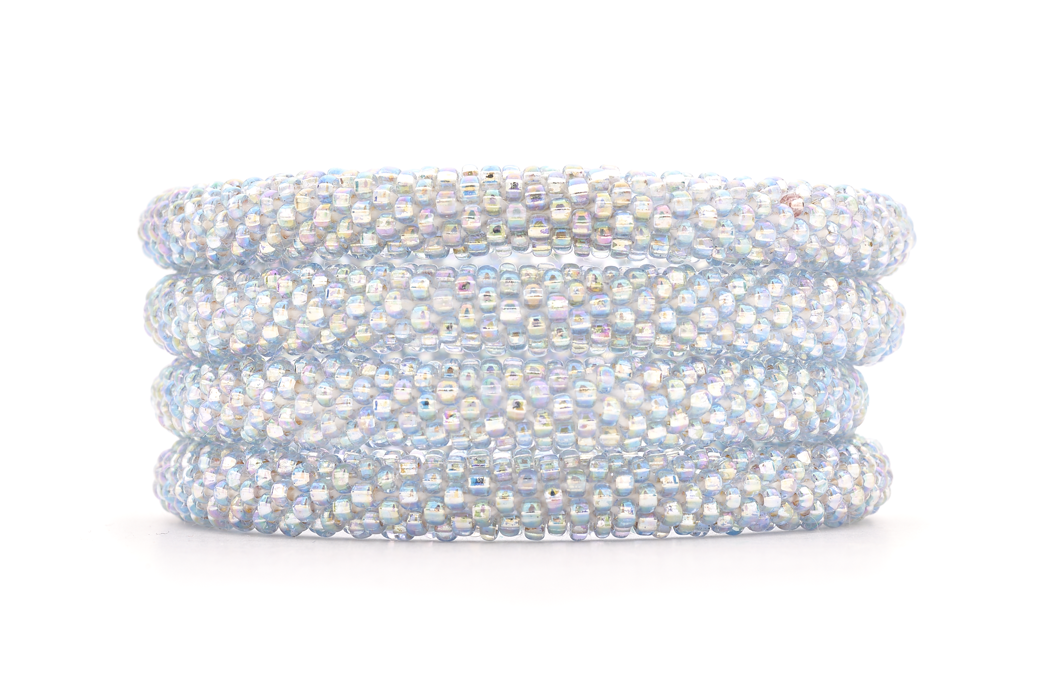 Handmade glass bead bracelet from Nepal, featuring a roll design. Also known as a beaded bracelet, seed bead bracelet, beach glass bracelet, or sea glass bracelet
