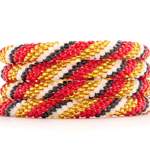 Handmade glass bead bracelet from Nepal, featuring a roll design. Also known as a beaded bracelet, seed bead bracelet, beach glass bracelet, or sea glass bracelet