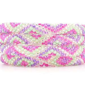 Handmade glass bead bracelet from Nepal, featuring a roll design. Also known as a beaded bracelet, seed bead bracelet, beach glass bracelet, or sea glass bracelet