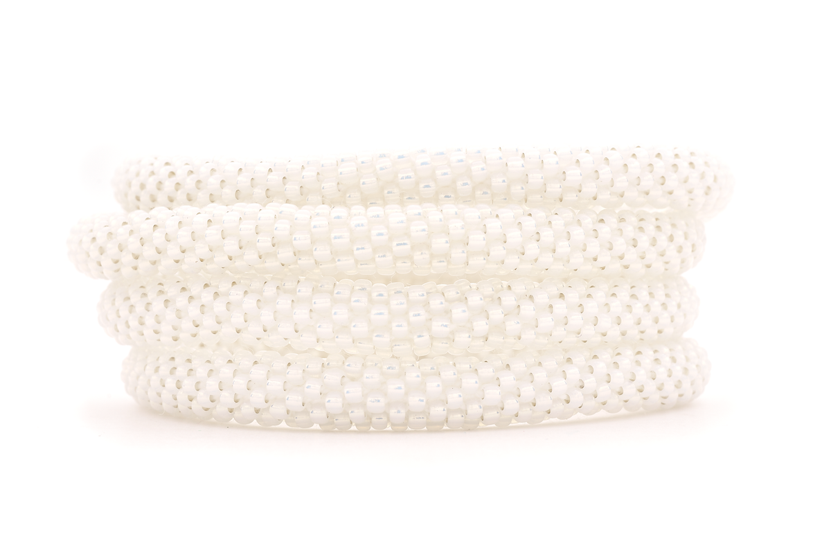 Handmade glass bead bracelet from Nepal, featuring a roll design. Also known as a beaded bracelet, seed bead bracelet, beach glass bracelet, or sea glass bracelet