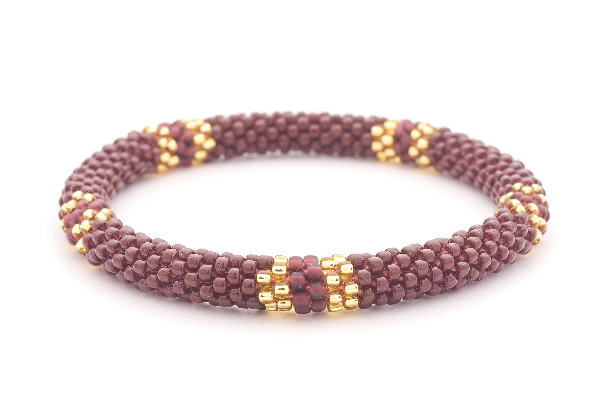 Handmade glass bead bracelet from Nepal, featuring a roll design. Also known as a beaded bracelet, seed bead bracelet, beach glass bracelet, or sea glass bracelet
