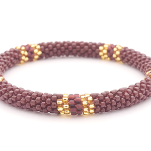 Handmade glass bead bracelet from Nepal, featuring a roll design. Also known as a beaded bracelet, seed bead bracelet, beach glass bracelet, or sea glass bracelet