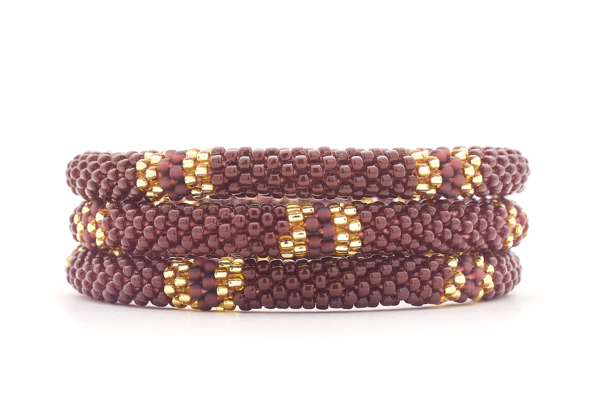 Handmade glass bead bracelet from Nepal, featuring a roll design. Also known as a beaded bracelet, seed bead bracelet, beach glass bracelet, or sea glass bracelet