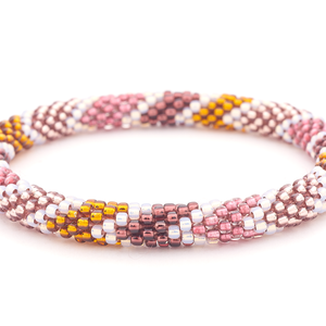 Handmade glass bead bracelet from Nepal, featuring a roll design. Also known as a beaded bracelet, seed bead bracelet, beach glass bracelet, or sea glass bracelet