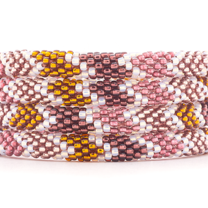 Handmade glass bead bracelet from Nepal, featuring a roll design. Also known as a beaded bracelet, seed bead bracelet, beach glass bracelet, or sea glass bracelet