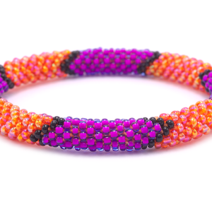 Handmade glass bead bracelet from Nepal, featuring a roll design. Also known as a beaded bracelet, seed bead bracelet, beach glass bracelet, or sea glass bracelet.