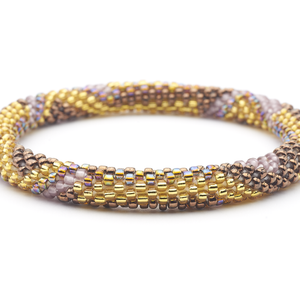 Handmade glass bead bracelet from Nepal, featuring a roll design. Also known as a beaded bracelet, seed bead bracelet, beach glass bracelet, or sea glass bracelet.