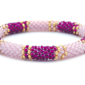 Handmade glass bead bracelet from Nepal, featuring a roll design. Also known as a beaded bracelet, seed bead bracelet, beach glass bracelet, or sea glass bracelet.