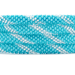 Handmade glass bead bracelet from Nepal, featuring a roll design. Also known as a beaded bracelet, seed bead bracelet, beach glass bracelet, or sea glass bracelet.