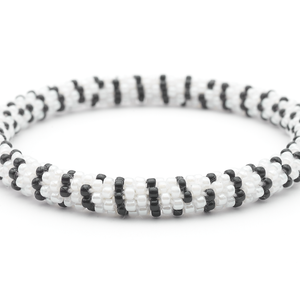 Handmade glass bead bracelet from Nepal, featuring a roll design. Also known as a beaded bracelet, seed bead bracelet, beach glass bracelet, or sea glass bracelet.