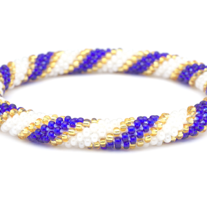 Handmade glass bead bracelet from Nepal, featuring a roll design. Also known as a beaded bracelet, seed bead bracelet, beach glass bracelet, or sea glass bracelet.